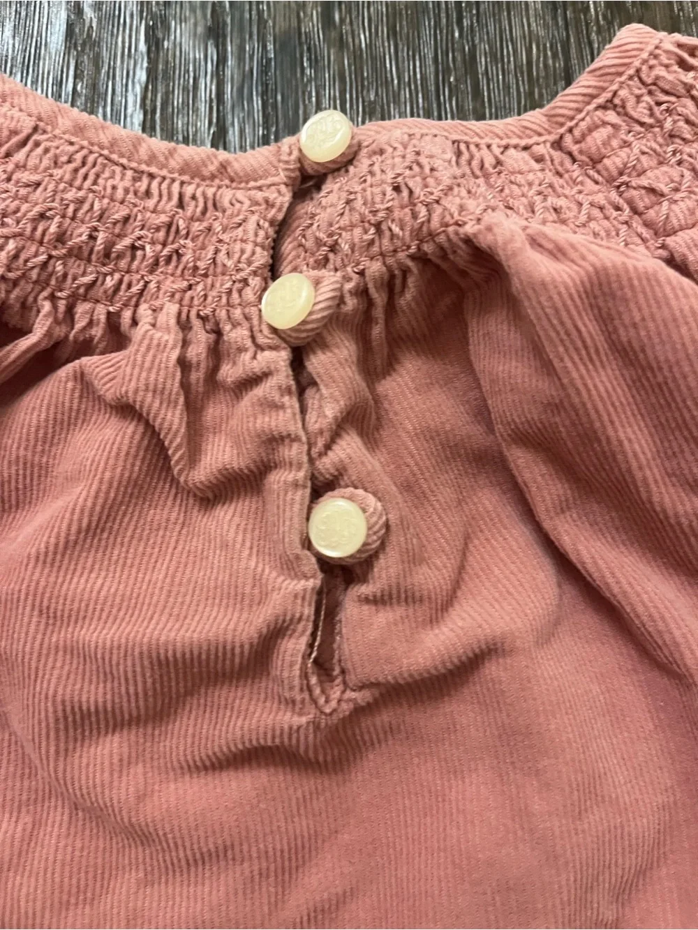 Ralph Lauren Dusty Rose Corduroy Baby Dress